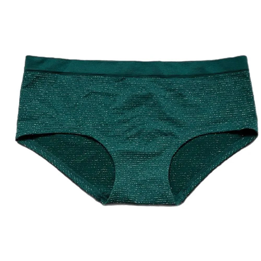 Victorias Secret Discontinued Perfect Hipster Thick Metallic Panty Green Small